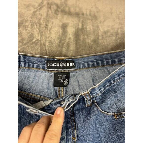 Rocawear Jeans Pants Denim medium Blue Mens 36 Y2K Skater‎ Hip Hop Vintage - Picture 4 of 10
